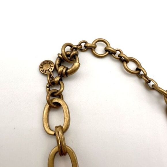 J. Crew Rhinestone Crystal Gold Spike Statement Necklace Event Cocktail Teardrop - Picture 5 of 8